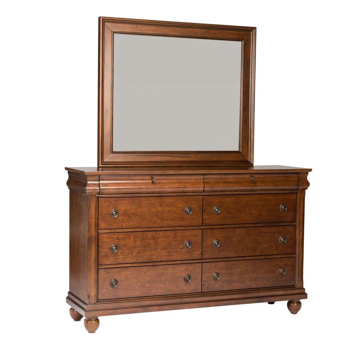 Rustic Traditions King Sleigh Bed, Dresser & Mirror