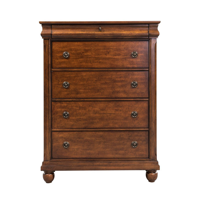 Rustic Traditions Queen Sleigh Bed, Dresser & Mirror, Chest