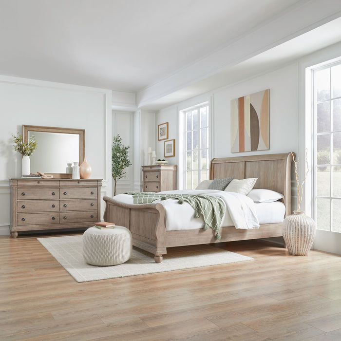 Rustic Traditions Queen Sleigh Bed, Dresser & Mirror, Chest image