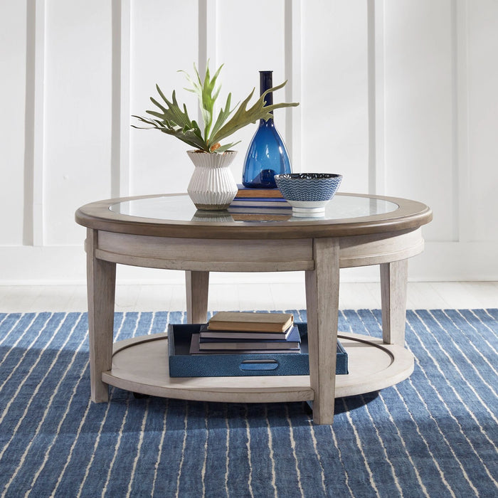 Heartland Round Ceiling Tile Cocktail Table in Antique White image