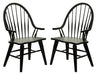Liberty Furniture Hearthstone Windsor Back Arm Chair in Black (Set of 2) image