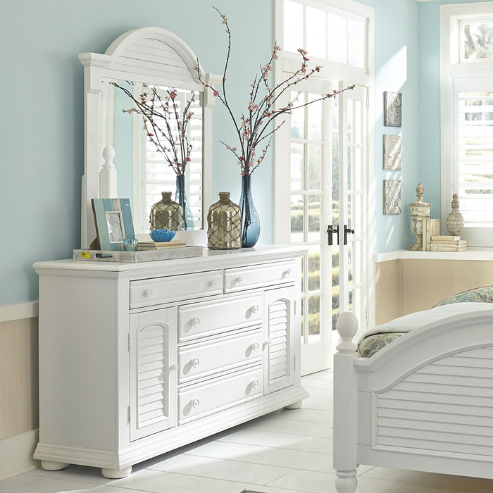 Summer House I King Poster Bed, Dresser & Mirror, Chest