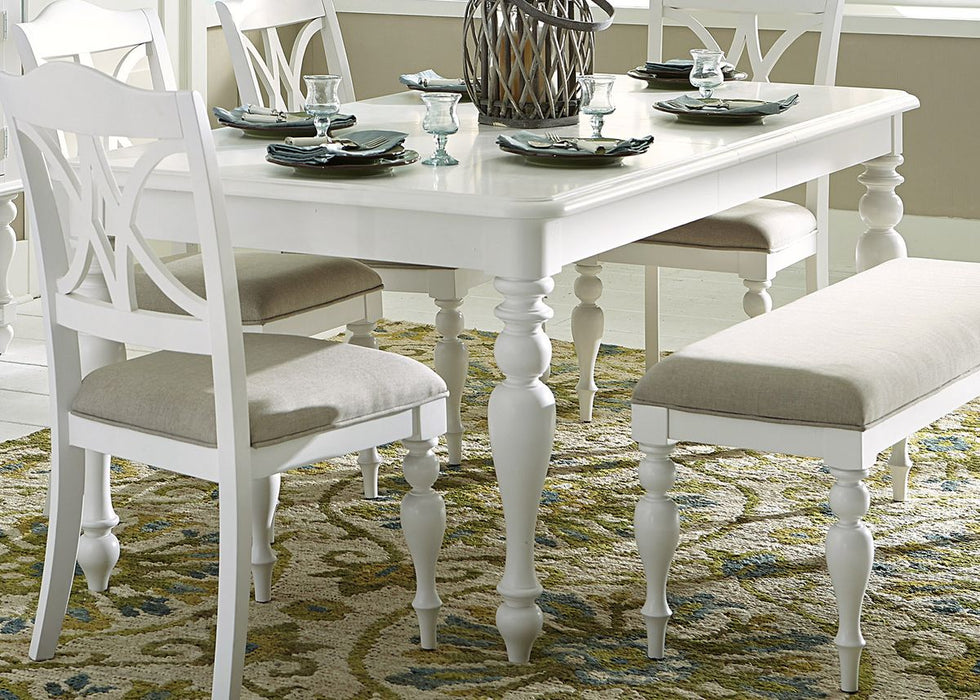 Liberty Furniture Summer House Rectangular Leg Table in Oyster White