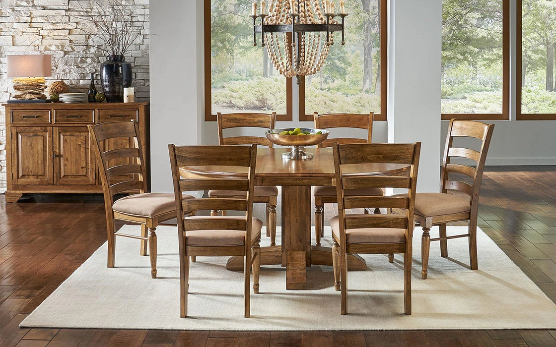 A-America Furniture Bennett Ladderback Upholstered Side Chair in Smoky Quartz (Set of 2)