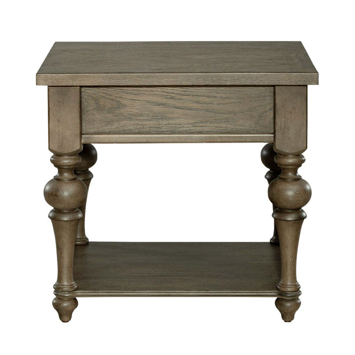 Liberty Furniture Americana Farmhouse End Table in Dusty Taupe