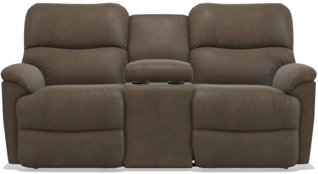 La-Z-Boy Trouper La-Z-Time Mink Reclining Loveseat with Console