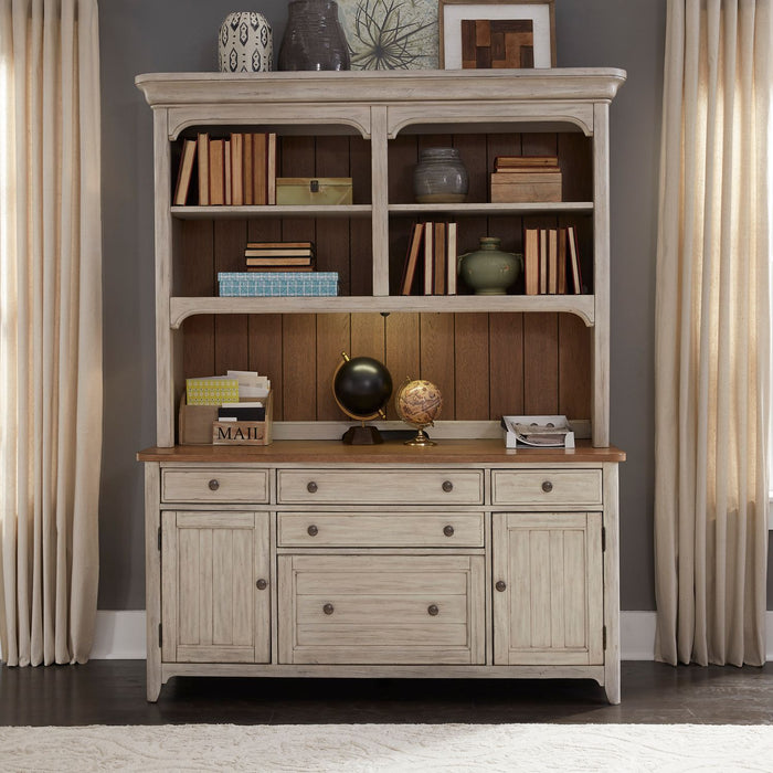 Farmhouse Reimagined 3 Piece Desk & Hutch Set
