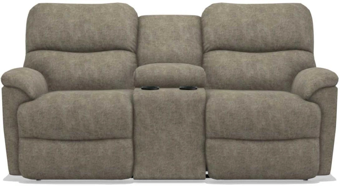 La-Z-Boy Trouper La-Z-Time Sable Reclining Loveseat with Console