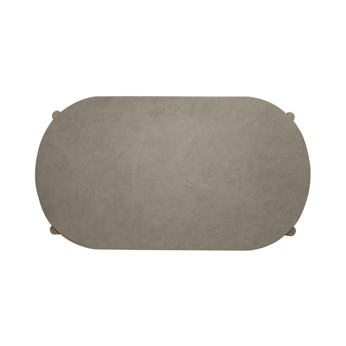Affinity Oval Cocktail Table in Dusty Taupe with Concrete Top