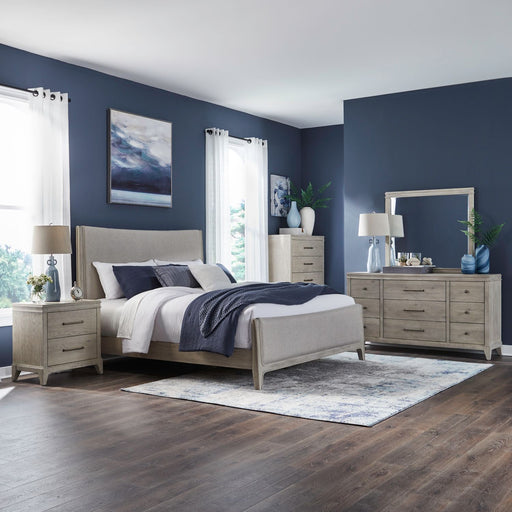 New Haven Queen Uph Bed, Dresser & Mirror, Chest, Night Stand image