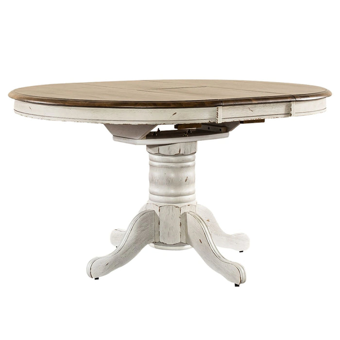 Carolina Crossing Pedestal Table Set- White image