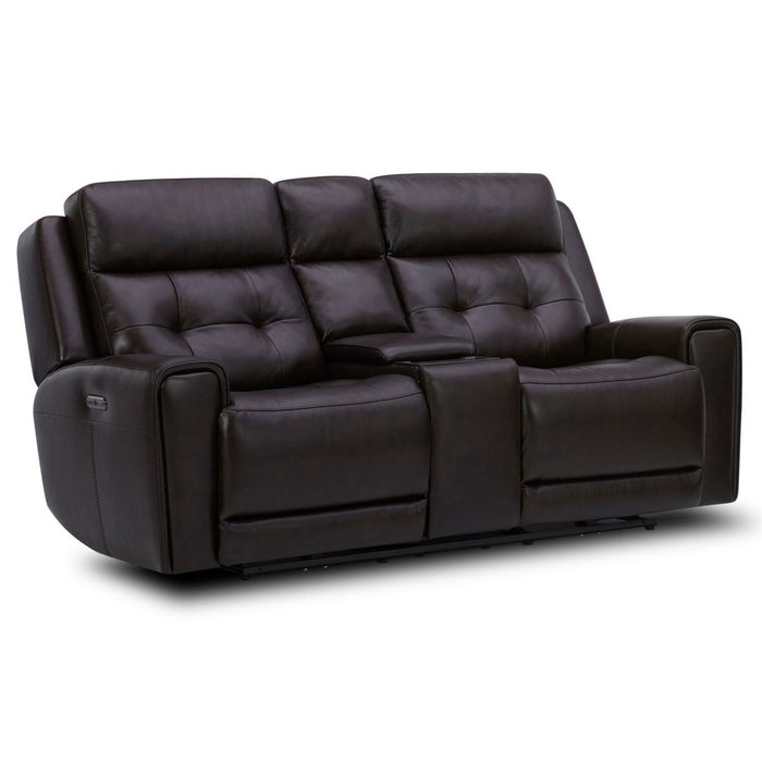 Liberty Furniture Carrington Loveseat w/Console P3 & ZG in Dark Brown