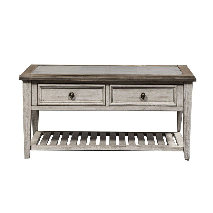 Heartland Rect Ceiling Tile Cocktail Table in Antique White image