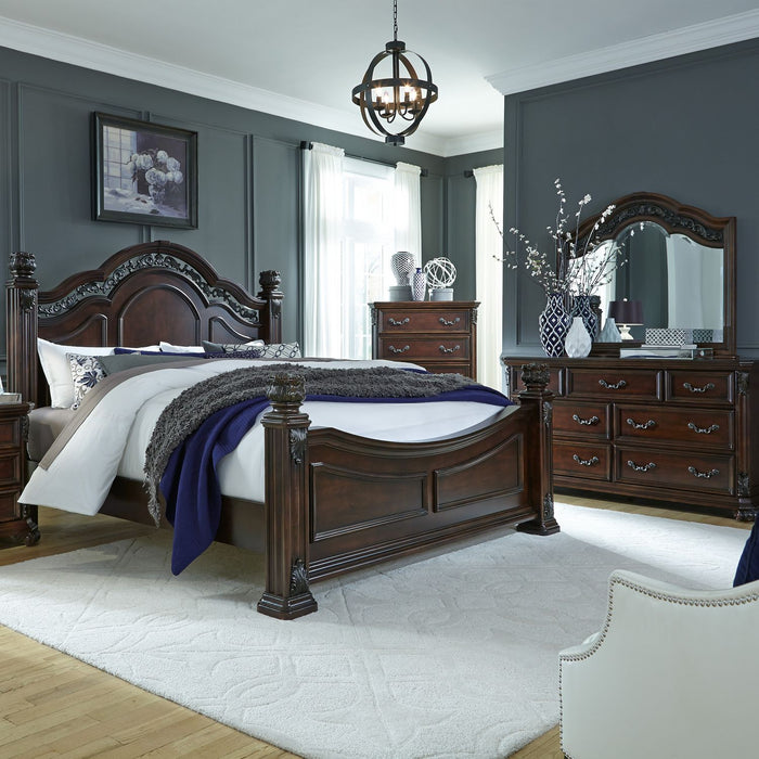 Messina Estates Queen Poster Bed, Dresser & Mirror image