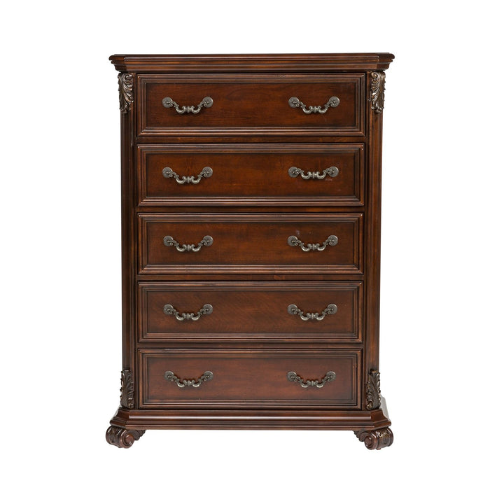 Messina Estates Queen Poster Bed, Dresser & Mirror, Chest