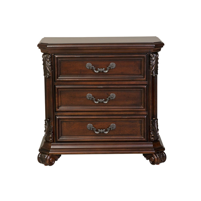Messina Estates Queen Poster Bed, Dresser & Mirror, Night Stand