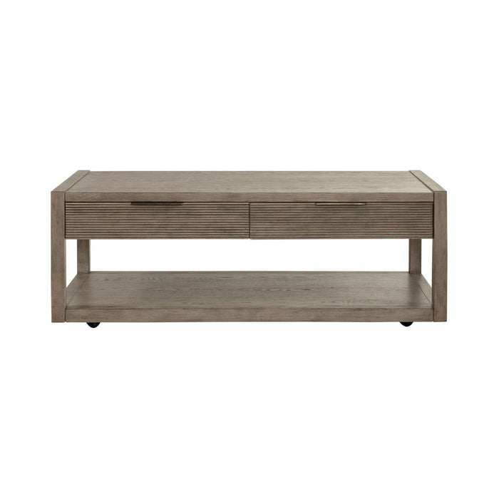 Liberty Furniture Bartlett Field Cocktail Table in Dusty Taupe