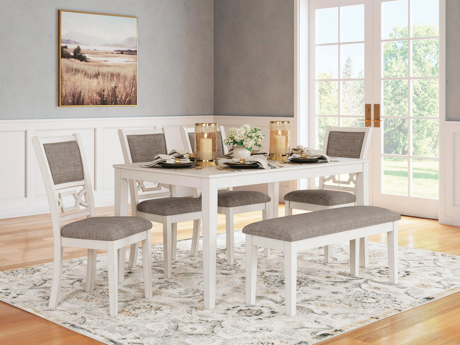 Erinberg Dining Table and 4 Chairs and Bench (Set of 6)
