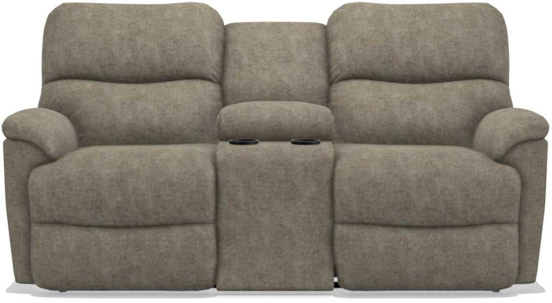 La-Z-Boy Trouper PowerRecline La-Z-Time Sable Reclining Loveseat with Headrest and Console
