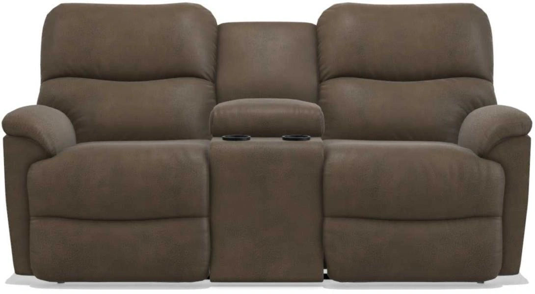 La-Z-Boy Trouper PowerRecline La-Z-Time Mink Reclining Loveseat with Headrest and Console
