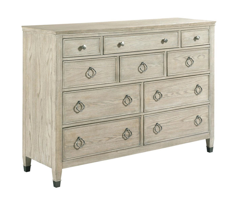 American Drew Vista Jupiter 10 Drawer Bureau in White Oak