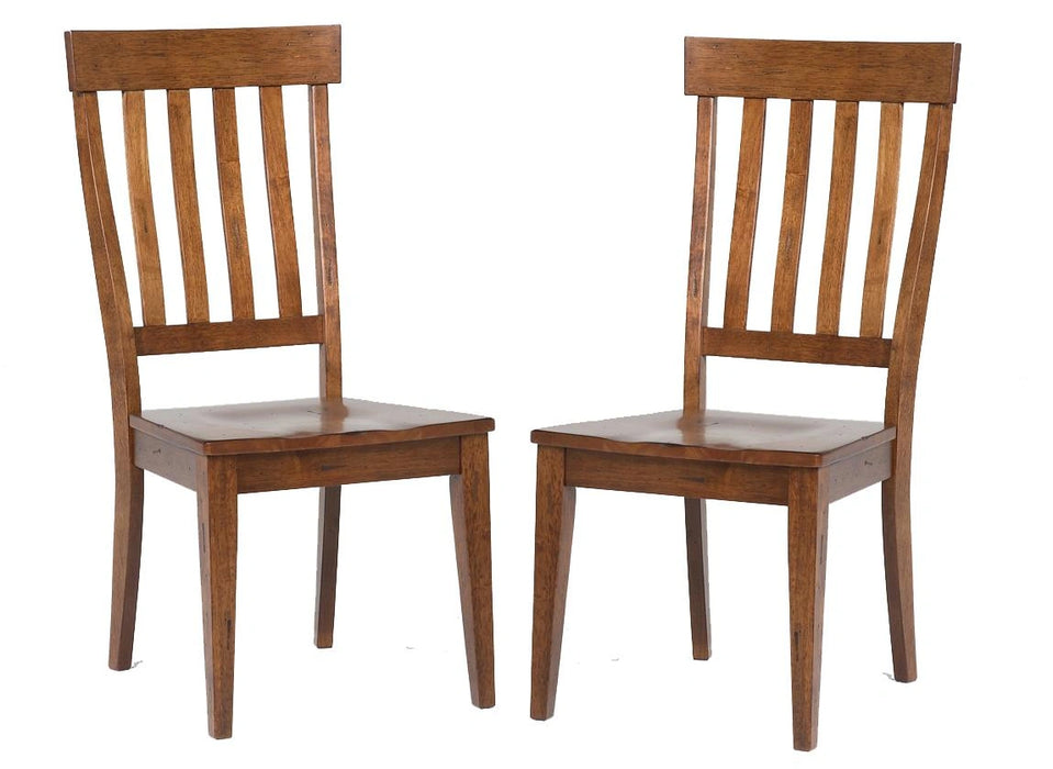 A-America Toluca Slat Back Side Chair in Rustic Amber (Set of 2)