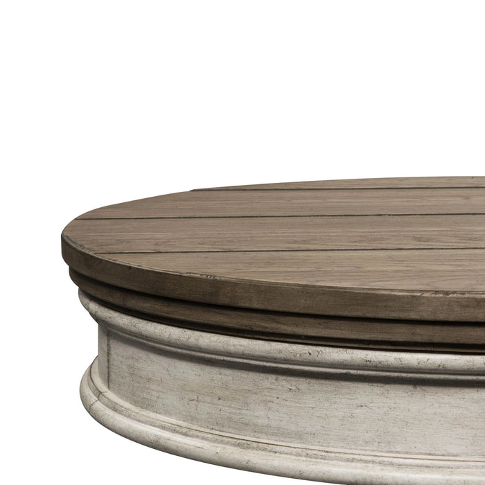Heartland Round Pedestal Chair Side Table in Antique White image