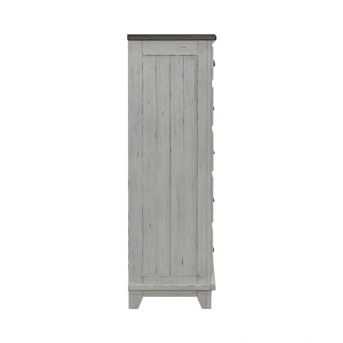 River Place 6 Drawer Chest in Riverstone White and Tobacco image