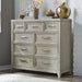 Liberty Furniture Belmar 9 Drawer Bureau Dresser in Washed Taupe and Silver Champagne image