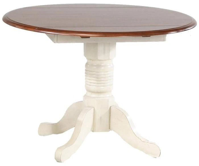 A-America British Isles 42" Dropleaf Dining Table in Merlot/Buttermilk