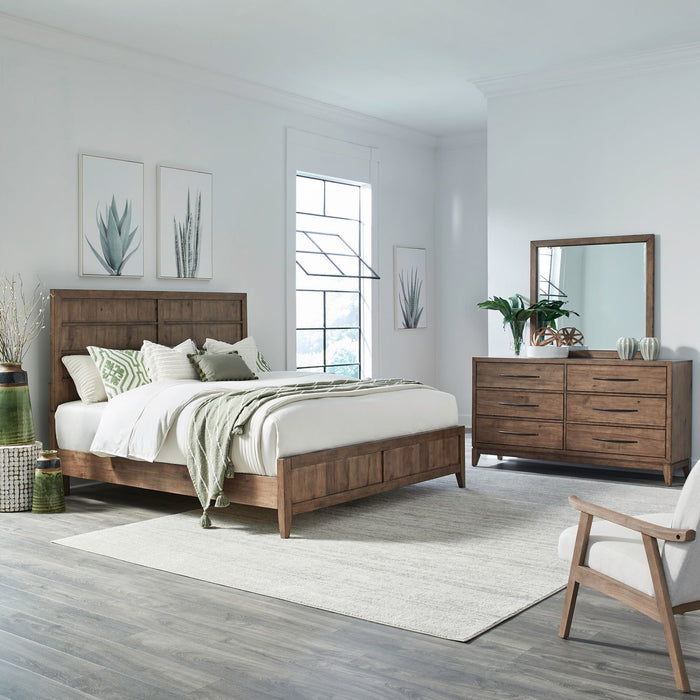 Shaker Lakes King Panel Bed, Dresser & Mirror image