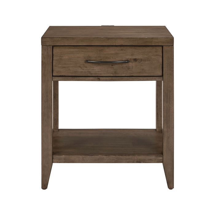 Shaker Lakes Open Nightstand w/ Charging Station