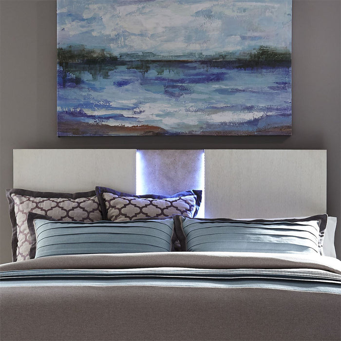 Liberty Furniture Mirage King Travertine Panel Bed in Wirebrushed White