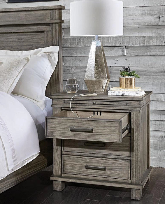 A-America Furniture Glacier Point Nightstand in Greystone