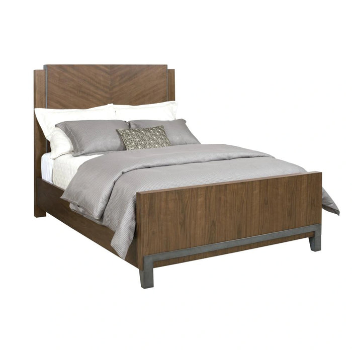 American Drew AD Modern Synergy Chevron Walnut Queen BedR