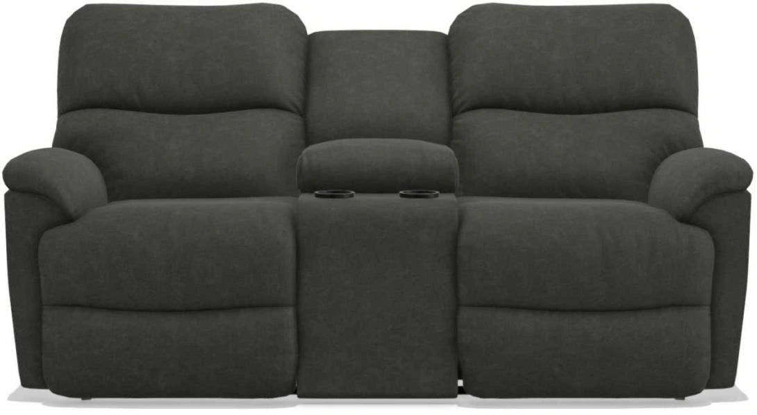 La-Z-Boy Trouper PowerRecline La-Z-Time Ink Reclining Loveseat with Headrest and Console