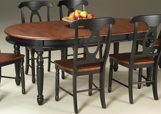 A-America British Isles Oval Leg Dining Table in Oak/Black image