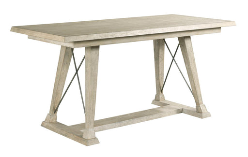 American Drew Vista Clayton Counter Height Trestle Table in White OakR image