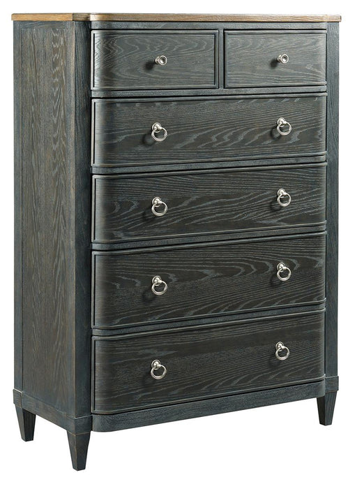American Drew Ardennes 6 Drawer Joliette Chest in Black Forest and Brindle image