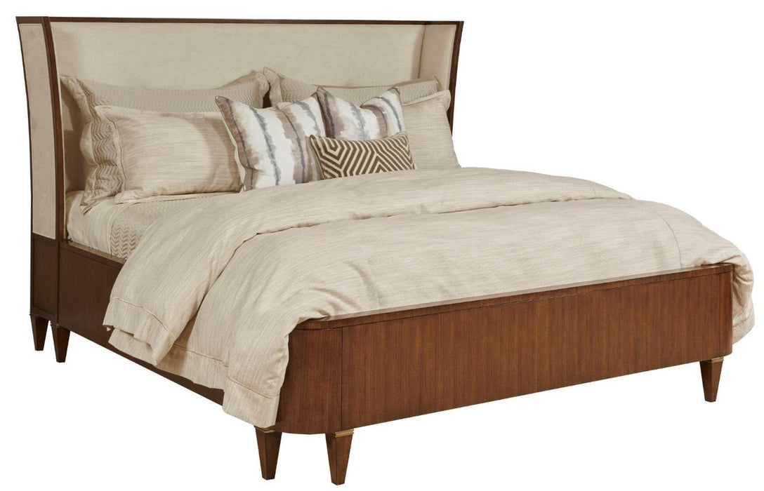 American Drew Vantage Morris Upholstered Queen Bed in Medium StainR image