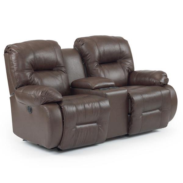 BRINLEY LOVESEAT LEATHER SPACE SAVER CONSOLE LOVESEAT- L700CC4