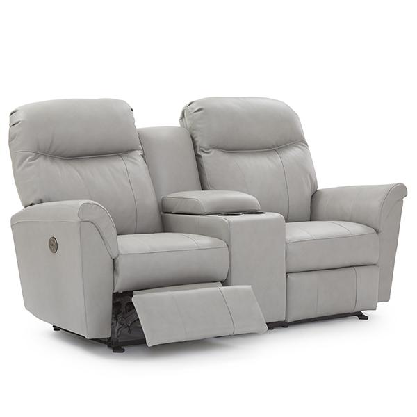 CAITLIN LOVESEAT LEATHER POWER HEAD TILT ROCKER CONSOLE LOVESEAT - L420CY7