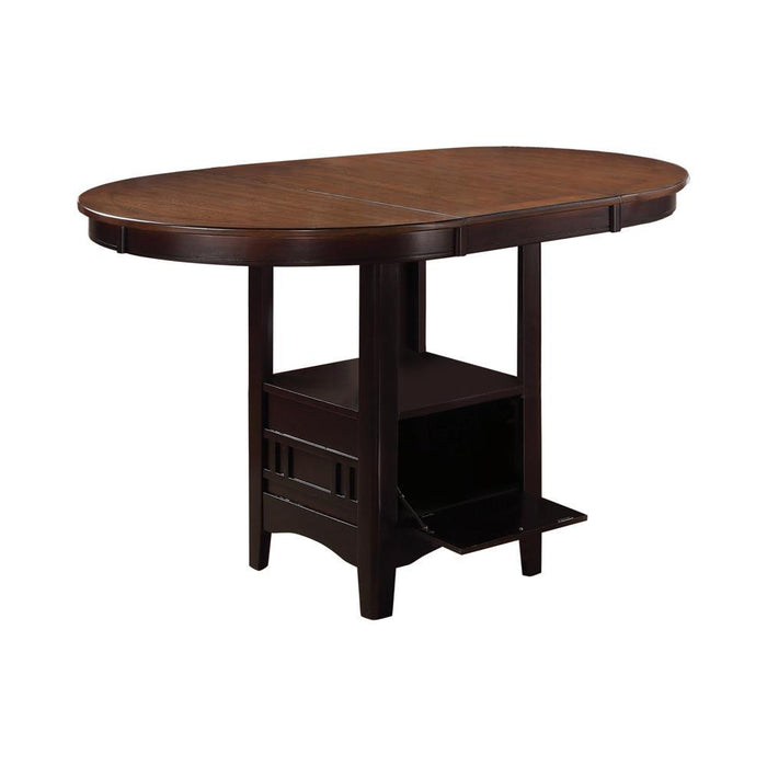 Lavon Transitional Light Oak and Espresso Counter Height Table