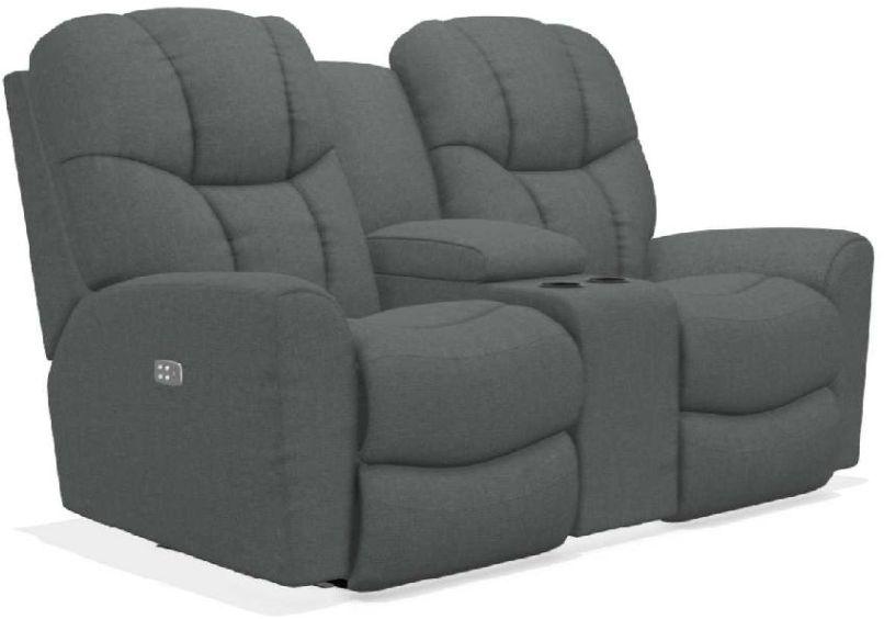 La-Z-Boy Rori Grey Power Reclining Loveseat w/ Headrest & Console image