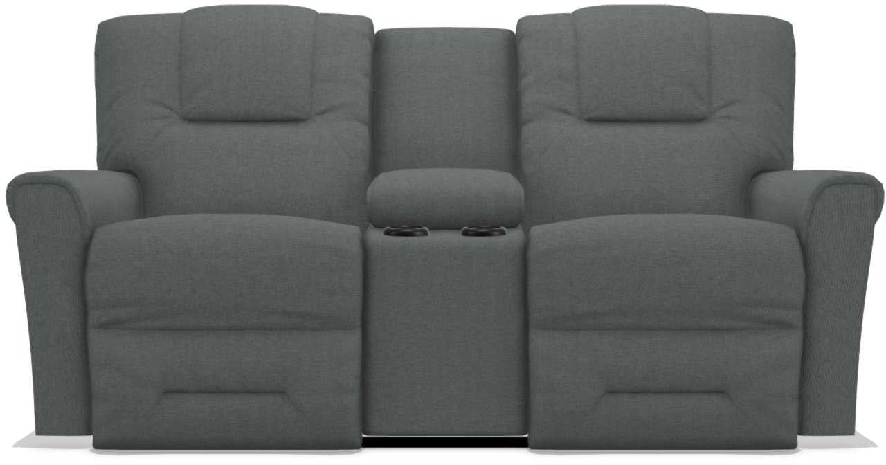 La-Z-Boy Easton Grey Power Reclining Loveseat with Headrest And Console image