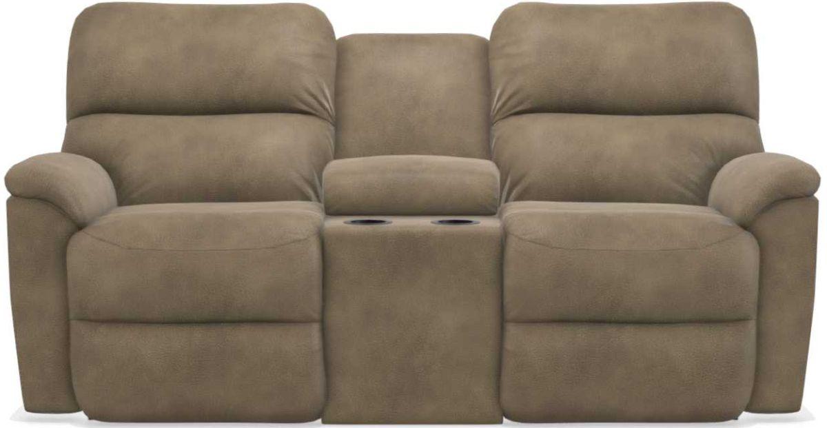 La-Z-Boy Brooks Mushroom Power Reclining Loveseat With Console image