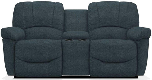 La-Z-Boy Hayes Navy La-Z-Time Power-Reclineï¿½ Console Loveseat with Power Headrest image