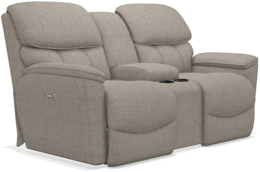 La-Z-Boy Kipling Pewter La-Z-Time Power Reclining Loveseat With Console image