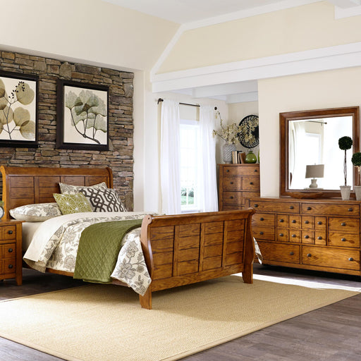 Grandpas Cabin King Sleigh Bed, Dresser & Mirror, Chest image
