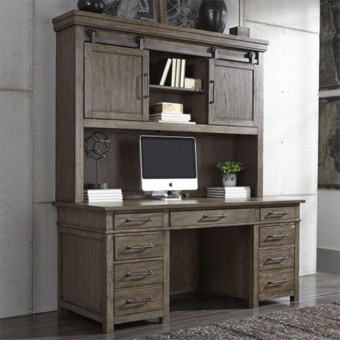 Liberty Sonoma Road Credenza with Hutch in Weather Beaten Bark image